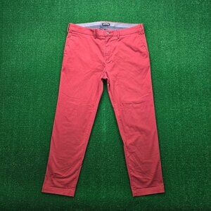 Express Pants‎ Mens 38x30 Red Hyper Stretch Slim Fit Chino Preppy Casual Outdoor